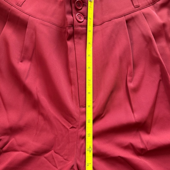 Halara Red Flex High Waisted Zipper Pocket Shirred Straight Leg Work Pants XL - Picture 5 of 13